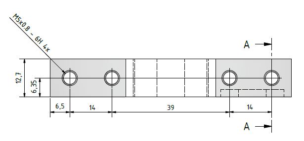 Draufsicht Single Point Wägezelle E08A mit Maßen
