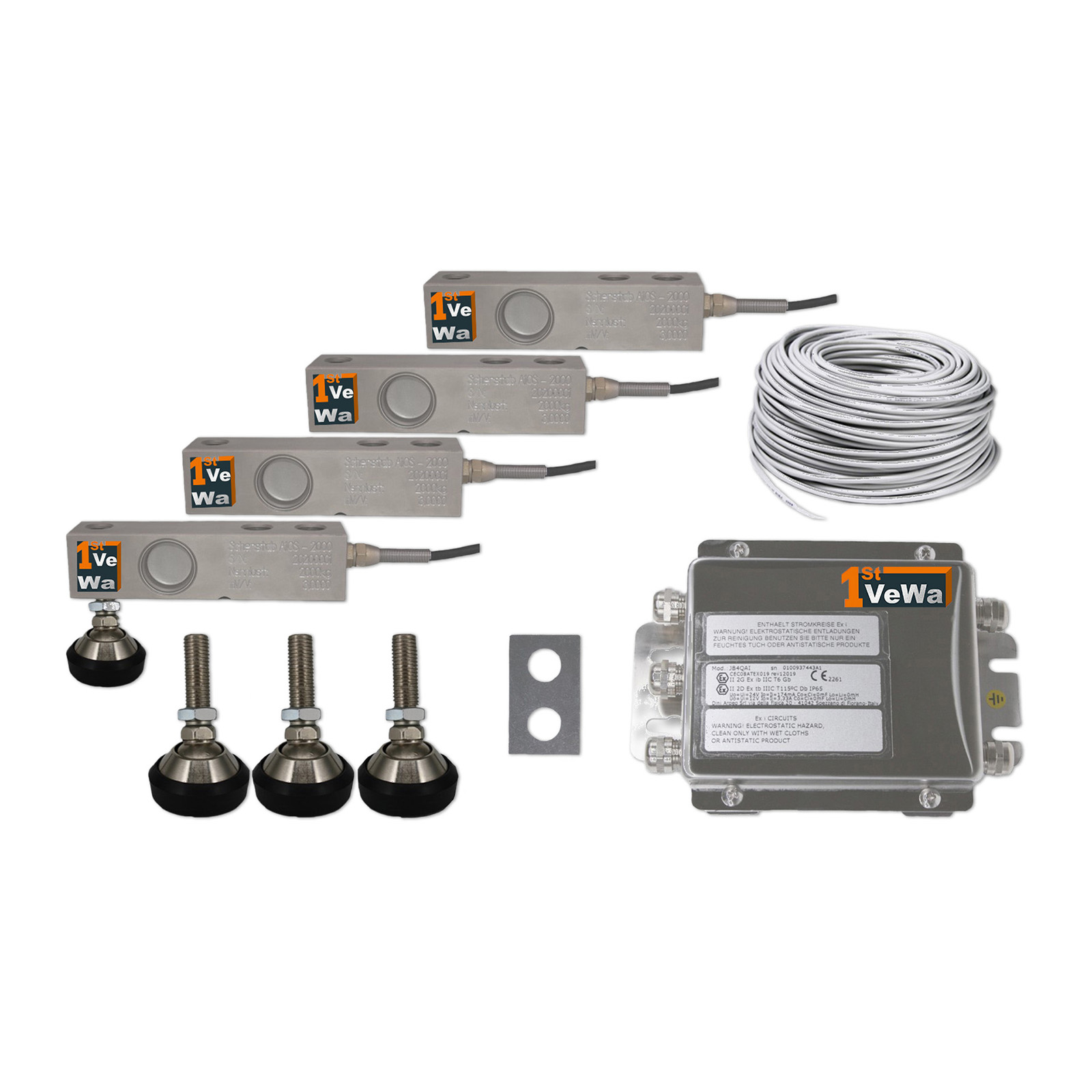 Waagenbausatz BS - Wägebereich bis 1.000 kg - Nennlast je Zelle 300 kg - mögliche Auflösung 50 g