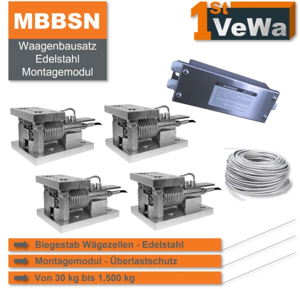 Waagenbausatz MBBSN - Edelstahl - 30 - 1500 kg