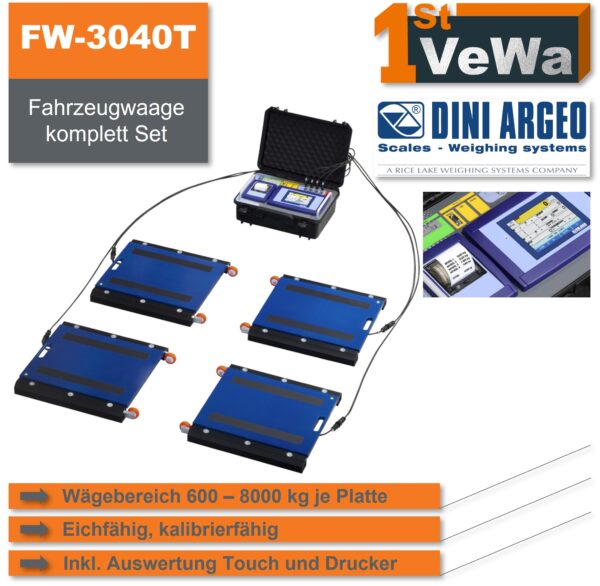 Fahrzeugwaage komplettset mit Touchdisplay