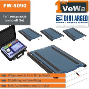 Große mobile Fahrzeugwaage in eichfähiger Ausführung.