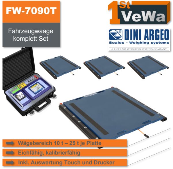 Die Fahrzeugwaage FW-7090T hat sehr große Plattfomen