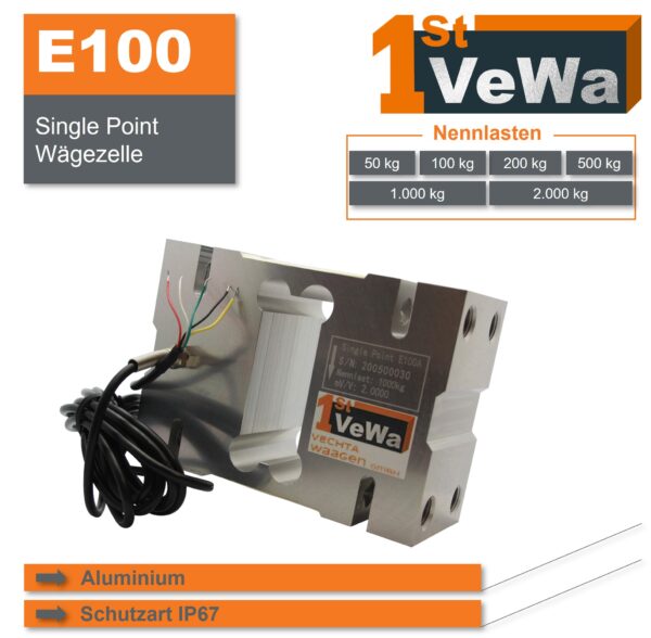 Single Point Wägezelle E100A - Plattformwägezelle