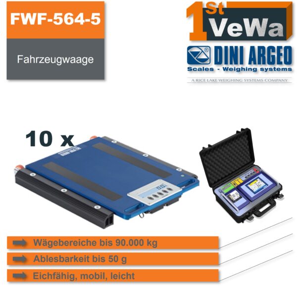 Fahrzeugwaage FWF-564-5 für Fahrzeuge mit bis zu 5 Achsen