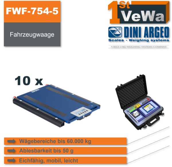 Fahrzeugwaage FWF-754-5 für Fahrzeuge mit bis zu 5 Achsen